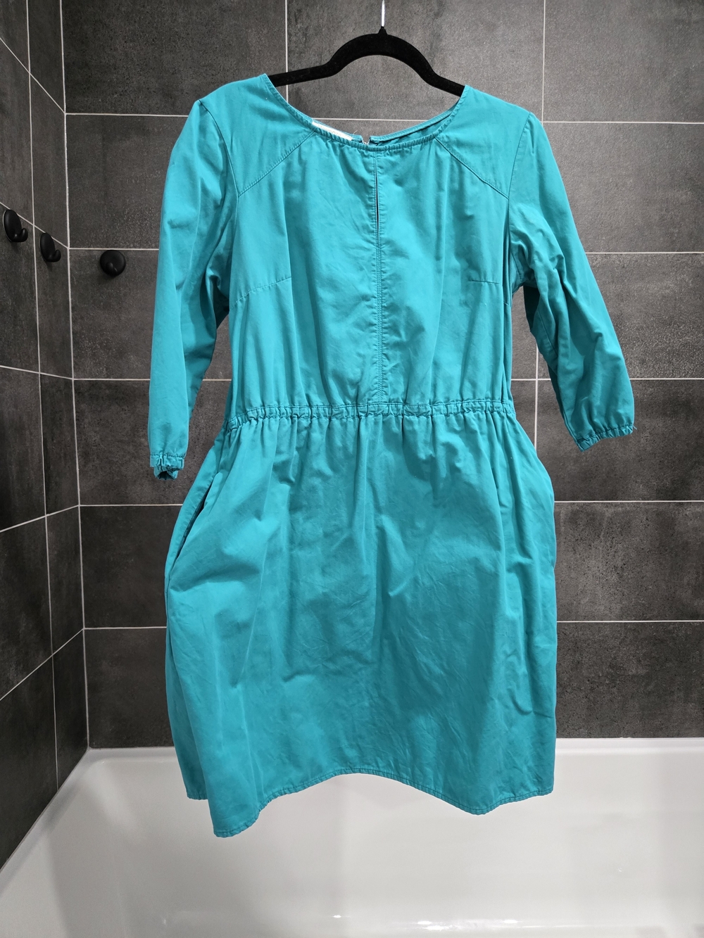 Meemoza Teal Casual Flattering Cotton Dress